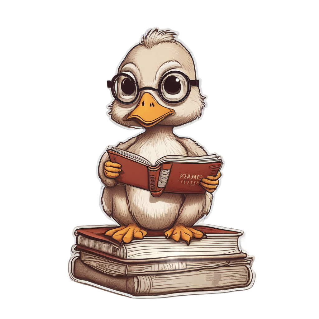 Bookworm Duck — farm nursery stickers