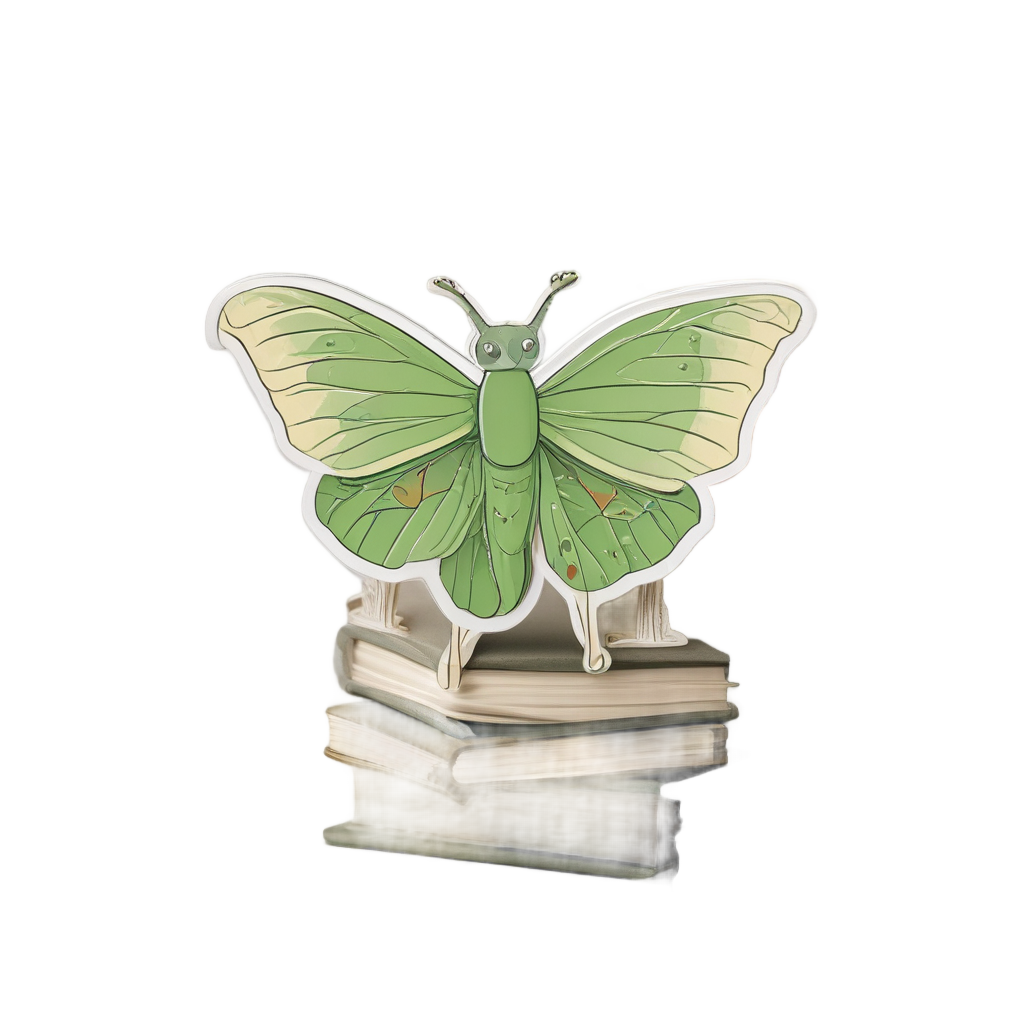 Bookworm Luna — moths & ravens stickers
