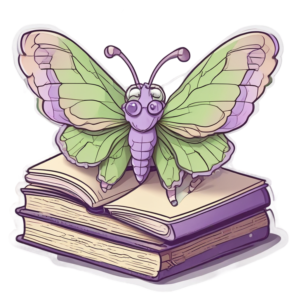 Bookworm Moth — moths & ravens stickers