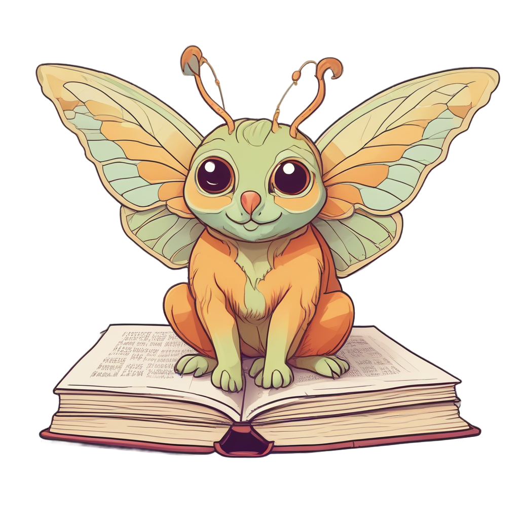 Bookworm Moth Reading — moths & ravens stickers