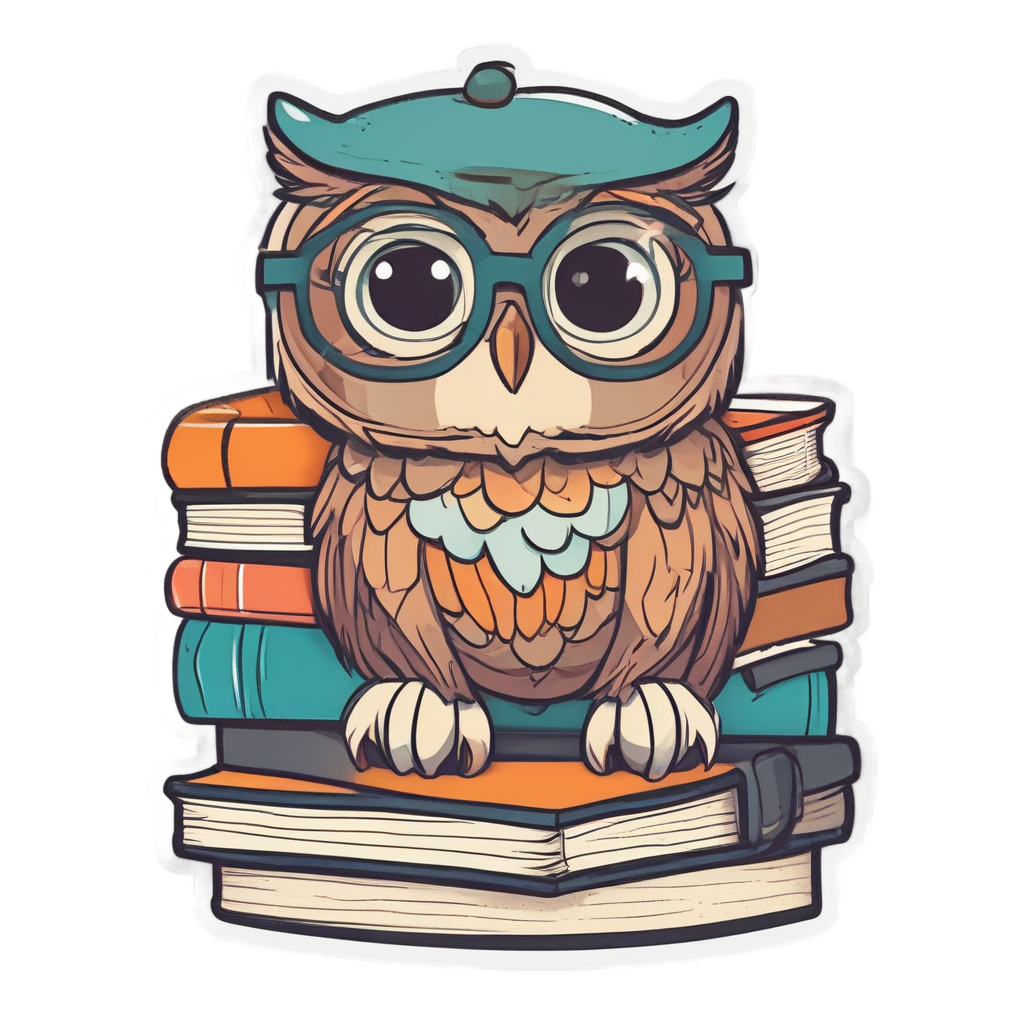 Bookworm Owl — woodland nursery stickers