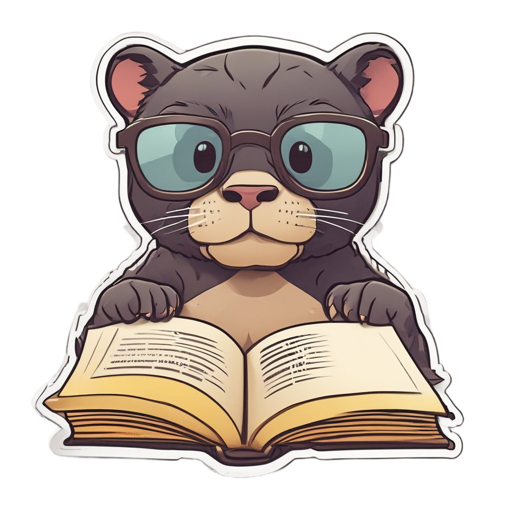 Bookworm Panther — american traditional stickers