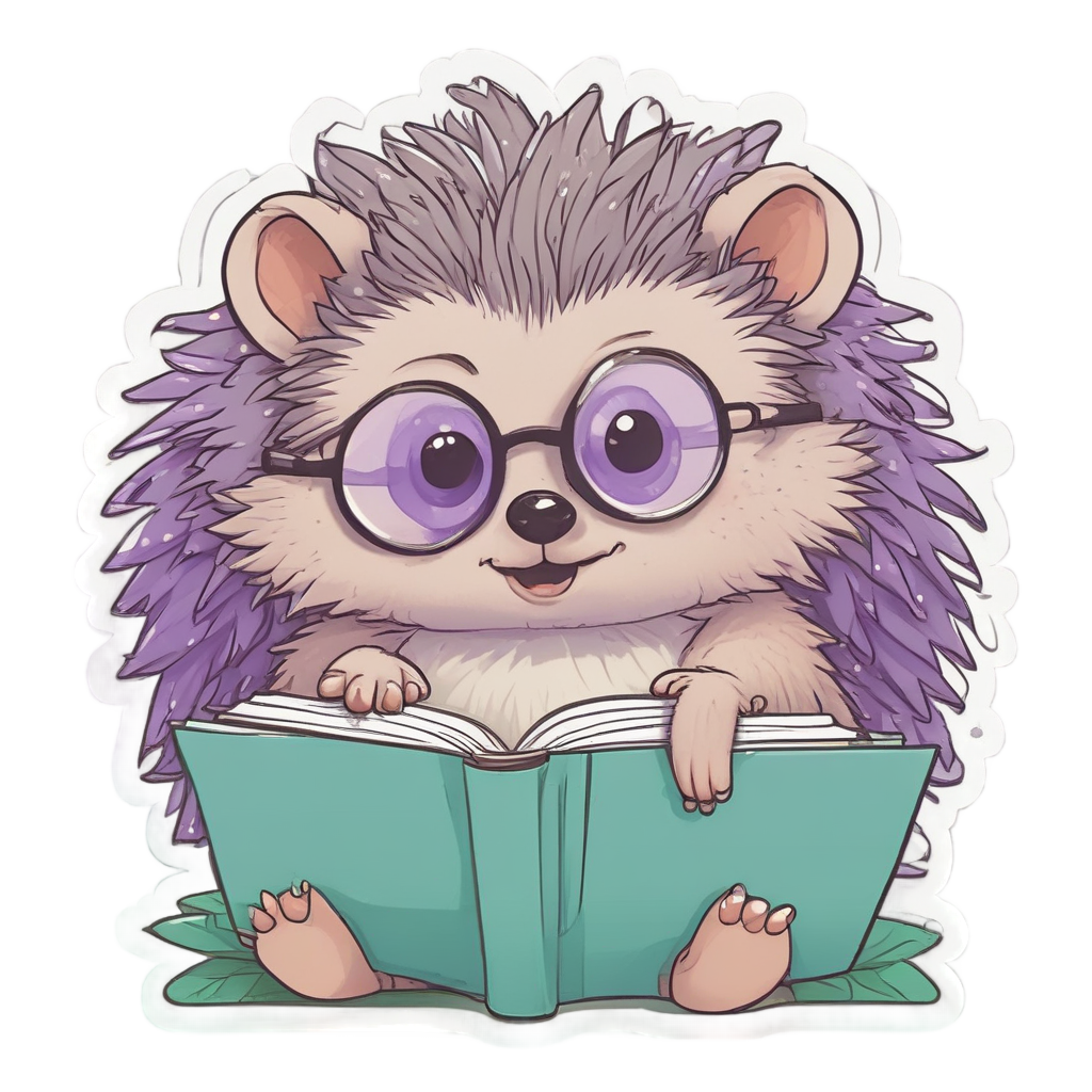 Bookworm's Quiet Joy — animals & pets stickers