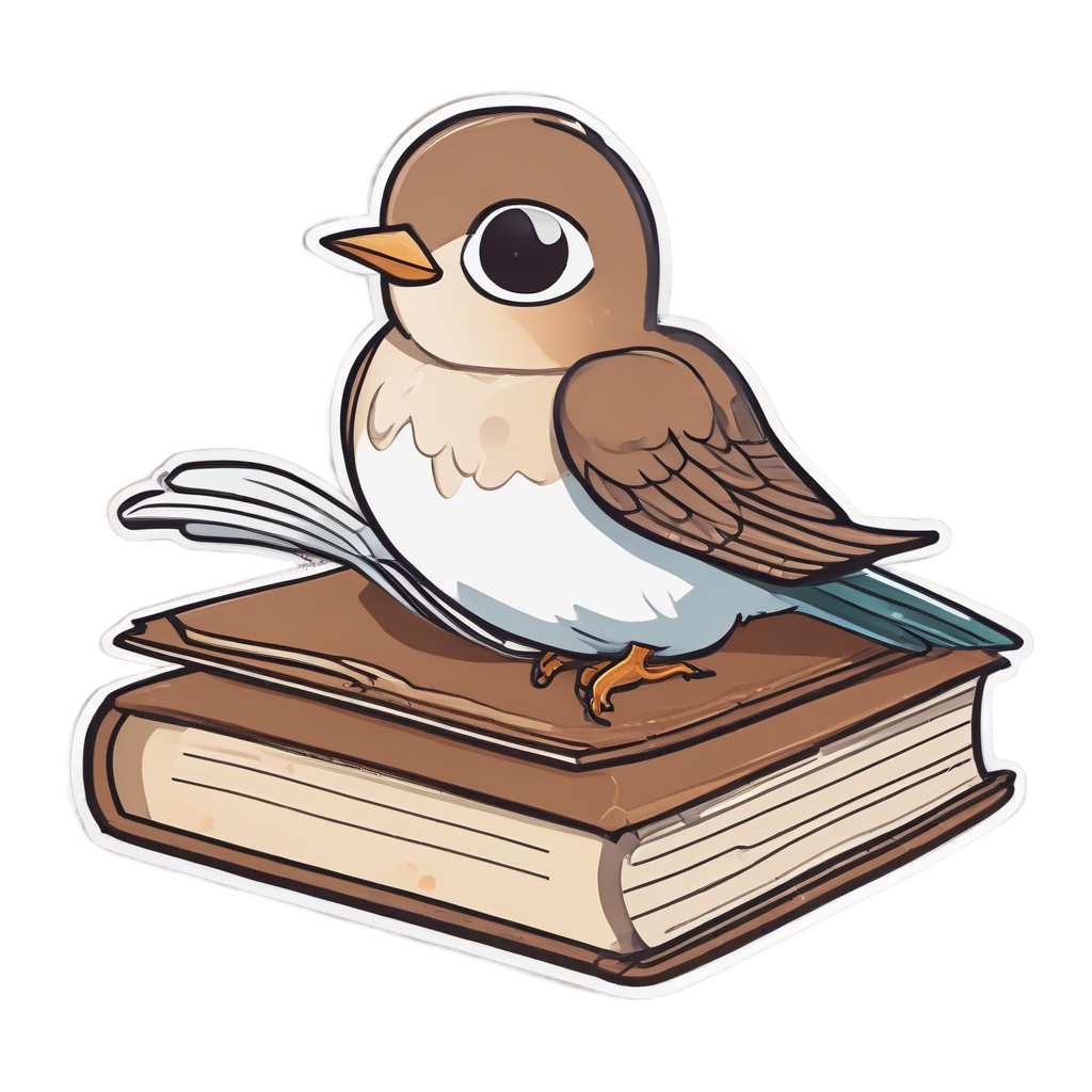 Bookworm Swallow — american traditional stickers