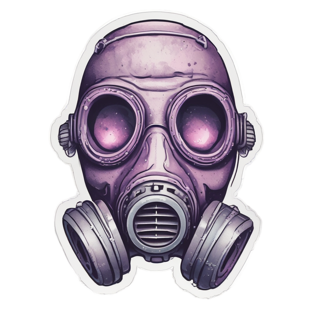 Bored Neon Glaze Mask — gas mask stickers