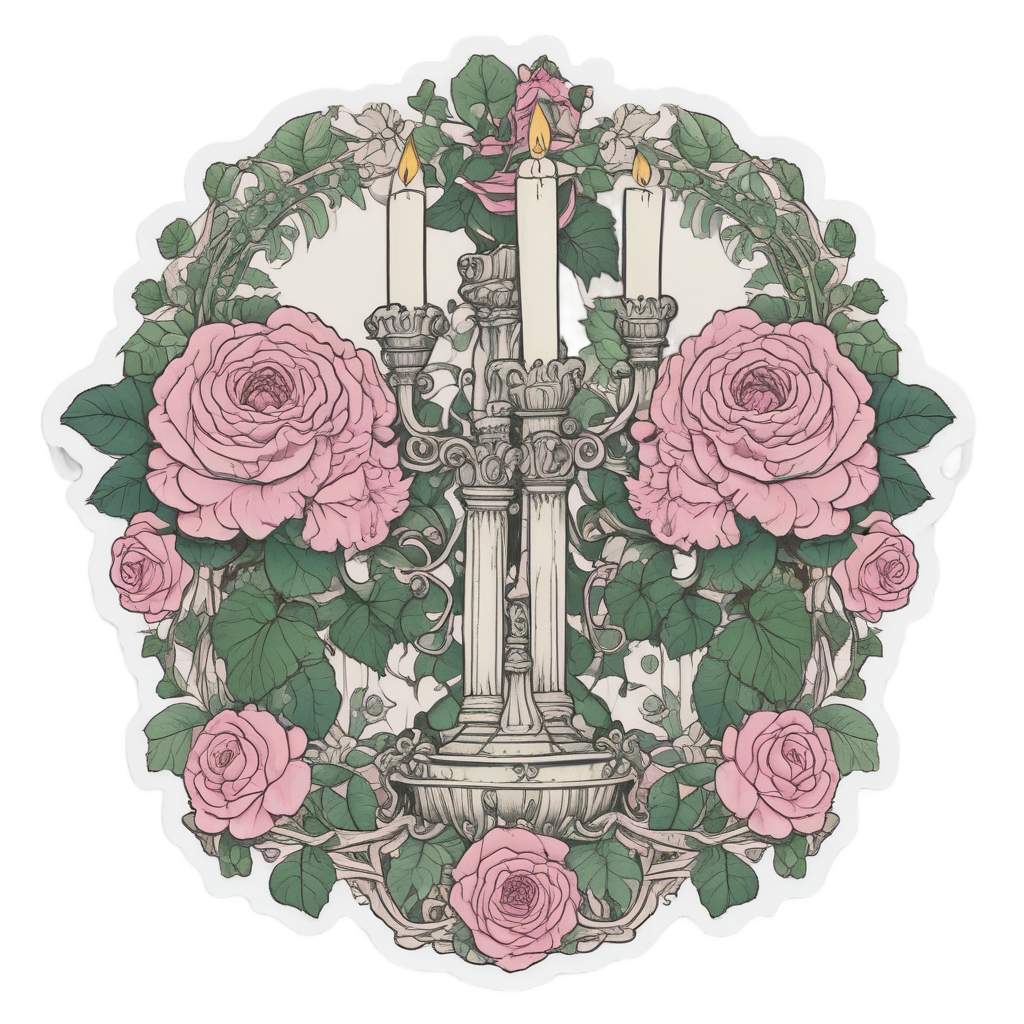 Botanical Candelabra Design — victorian gothic stickers