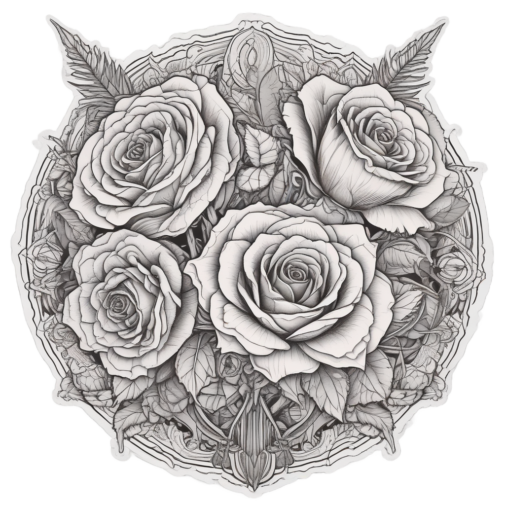 Bouquet of Blades — snake, dagger & rose stickers