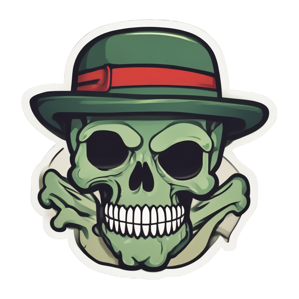 Bowler Hat Bones — skull & crossbones stickers