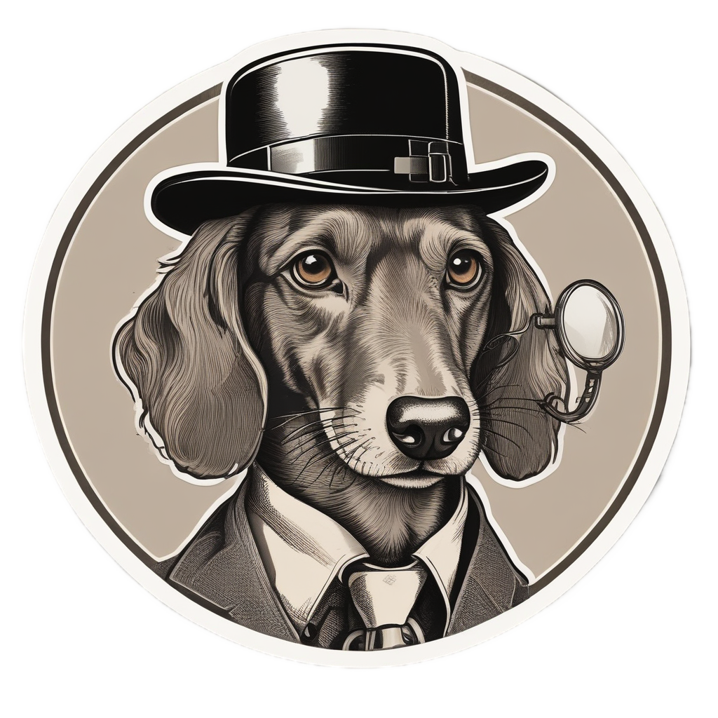 Bowler Hat Dachshund Detective — animals & pets stickers