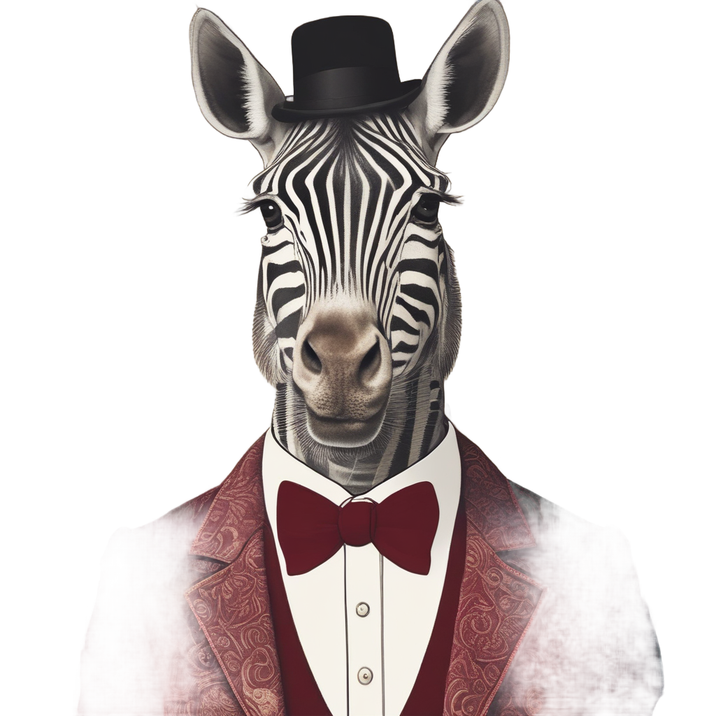 Bowler Hat Zebra Dandy — safari nursery stickers