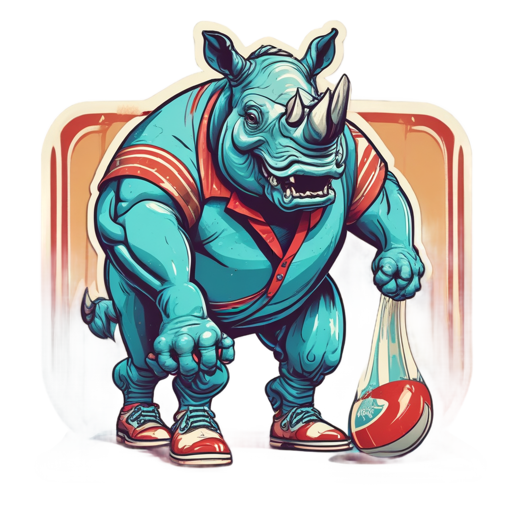 Bowling Rhino Strike — safari nursery stickers
