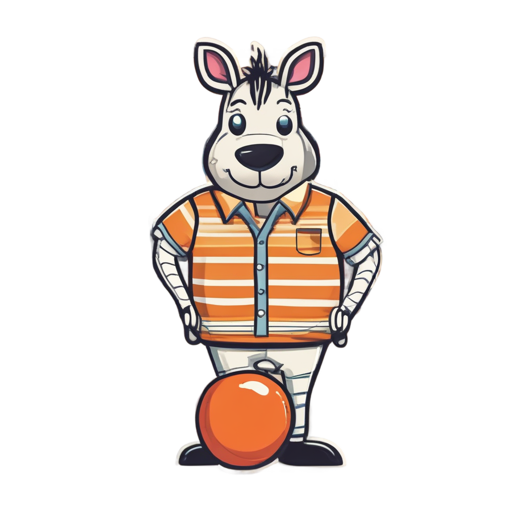 Bowling Zebra Strike — safari nursery stickers