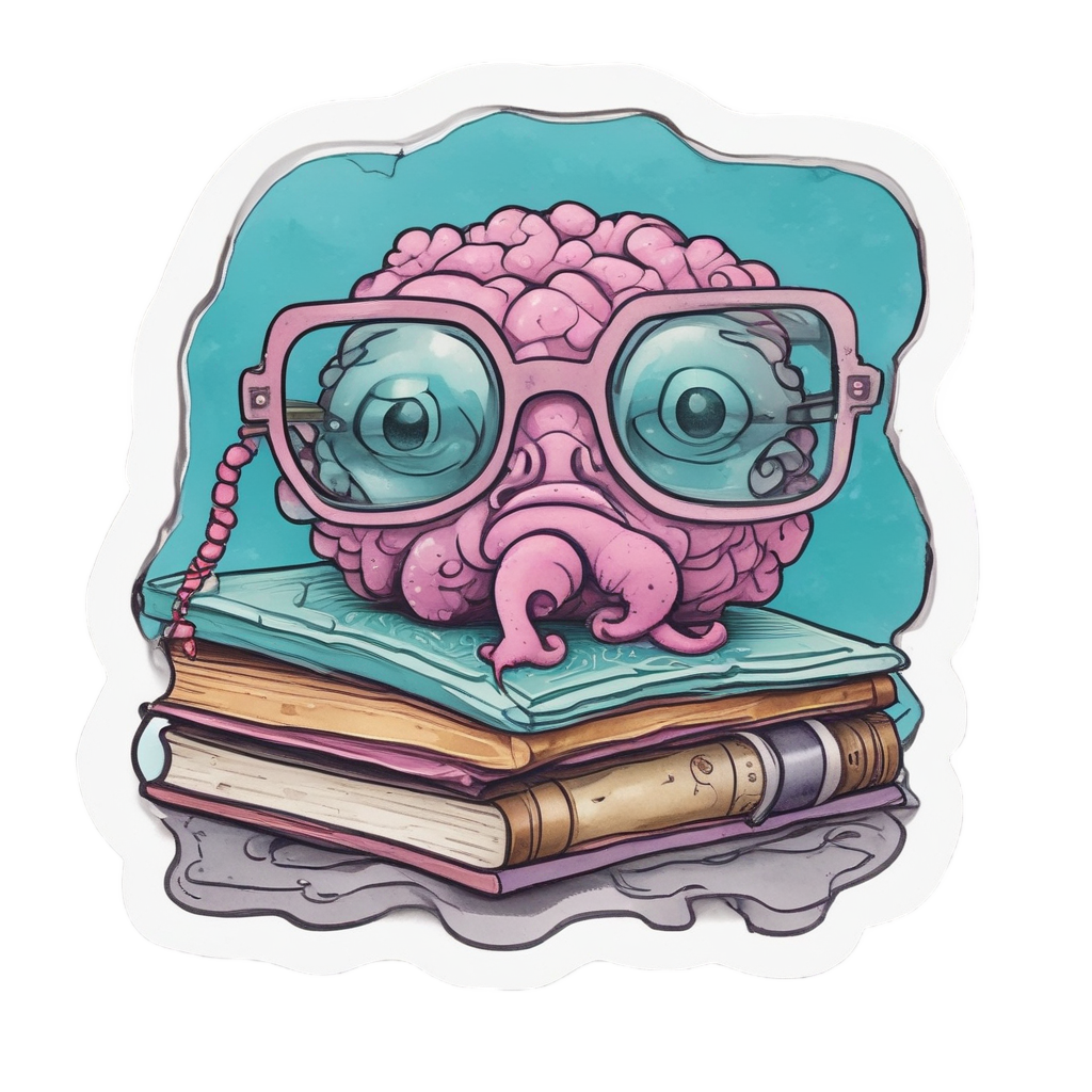 Brain Alien with Glasses — b-movie stickers