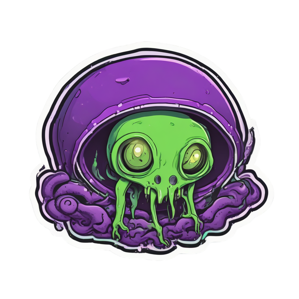 Brain-Sucking Space Slug — b-movie stickers