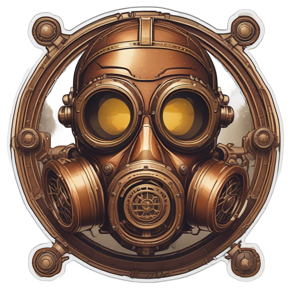 Brass and Leather Gas Mask — gas mask stickers