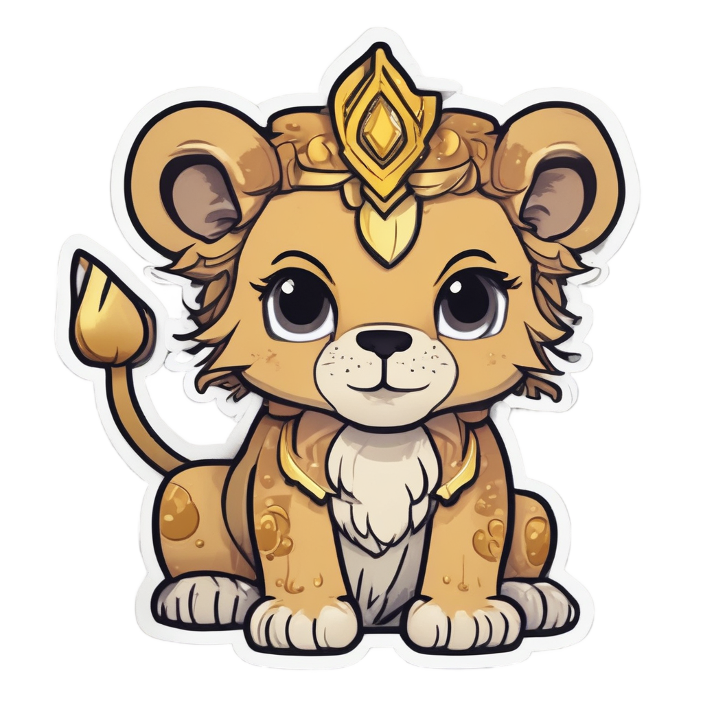 Brave Camo Lion Cub Badge — camo stickers
