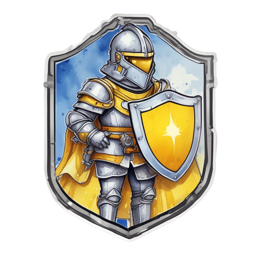 Brave Knight Stripe Badge — warning signage stickers