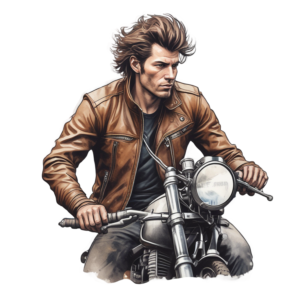 Brave Rider Portrait — motorcycles stickers