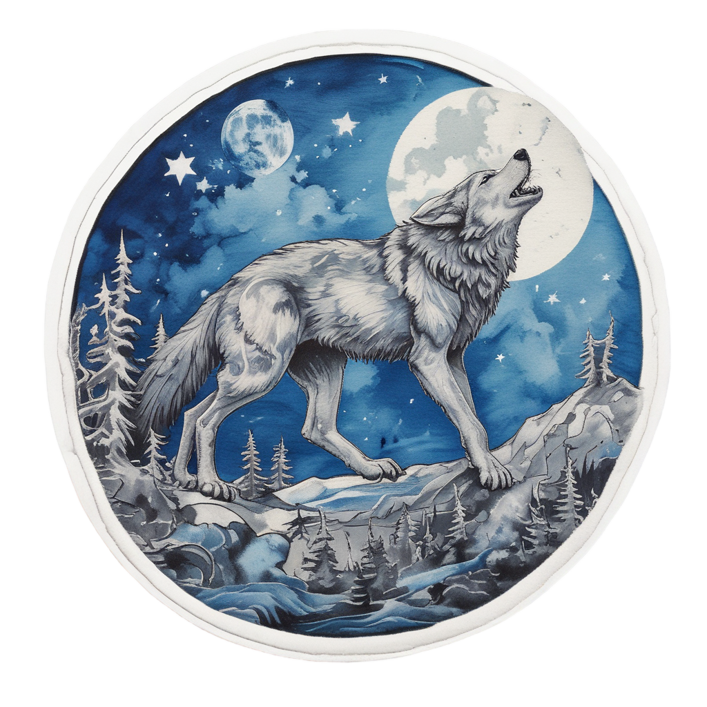 Brave Wolf Camo Badge — camo stickers