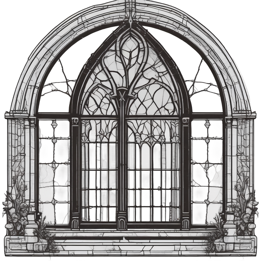 Broken Arch Window — victorian gothic stickers