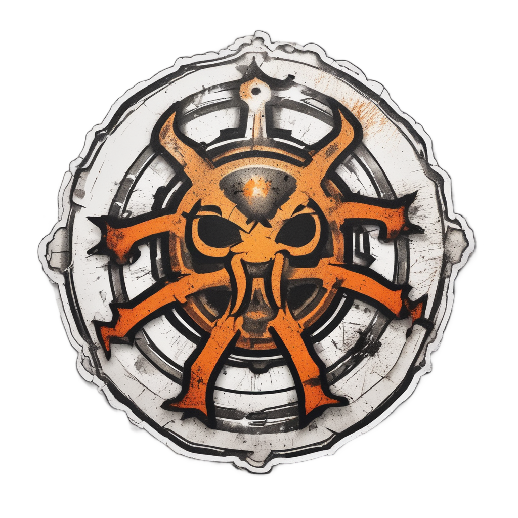 Broken Biohazard Gear — danger symbol stickers