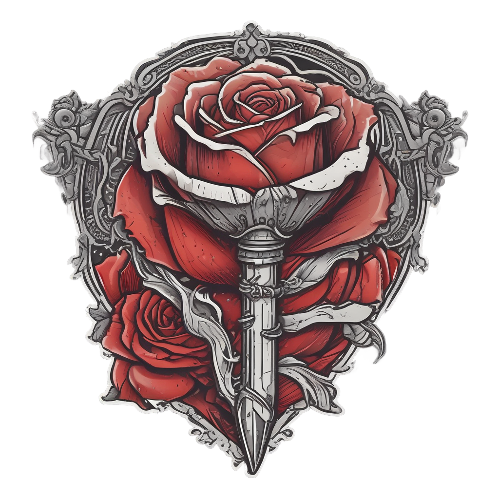 Broken Blade Petal — snake, dagger & rose stickers
