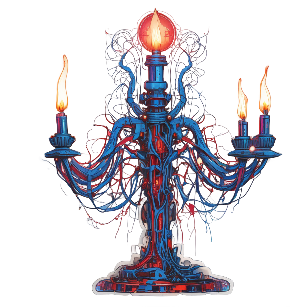 Broken Candelabra Neon Wires — victorian gothic stickers