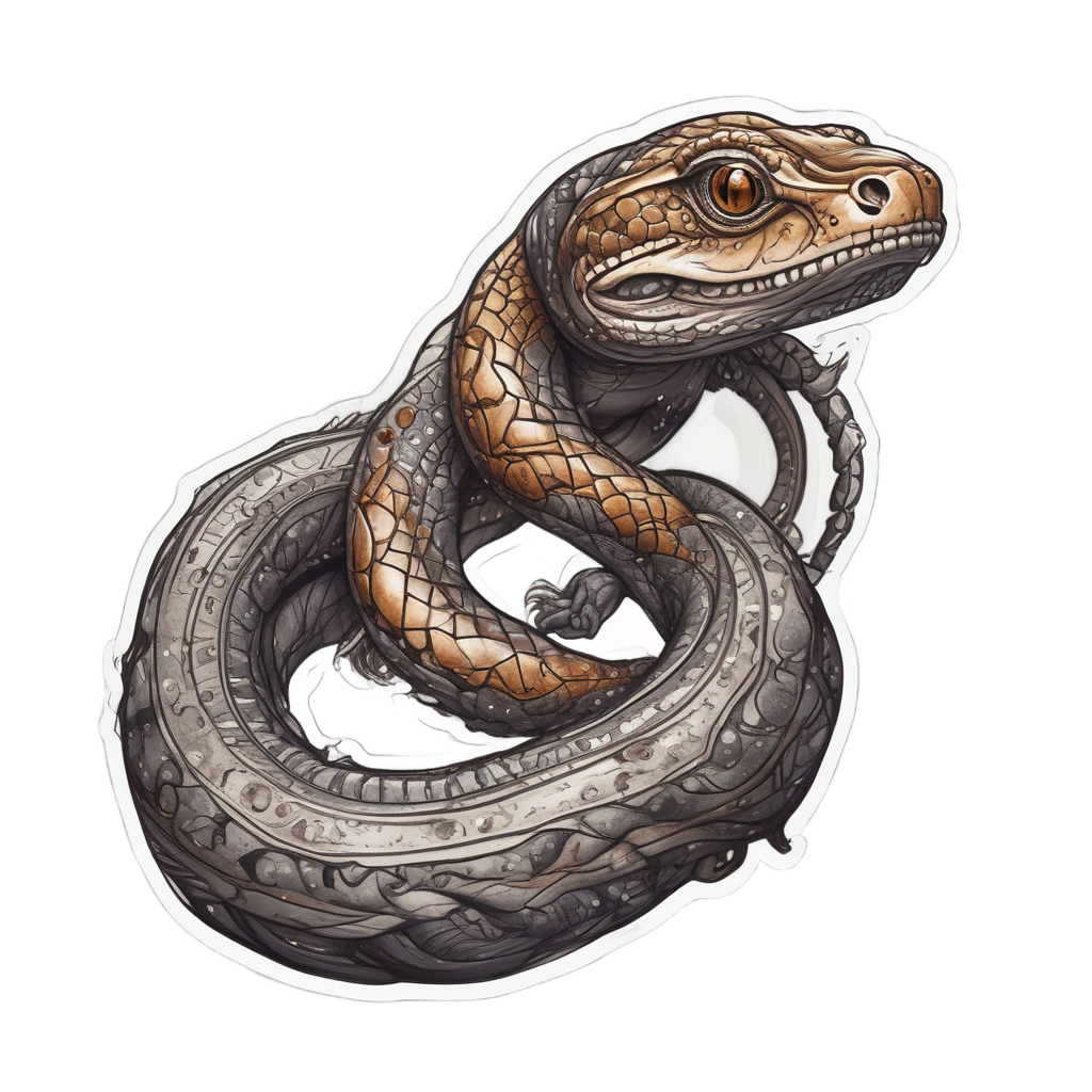 Broken Chain Adder — blackwork flash stickers