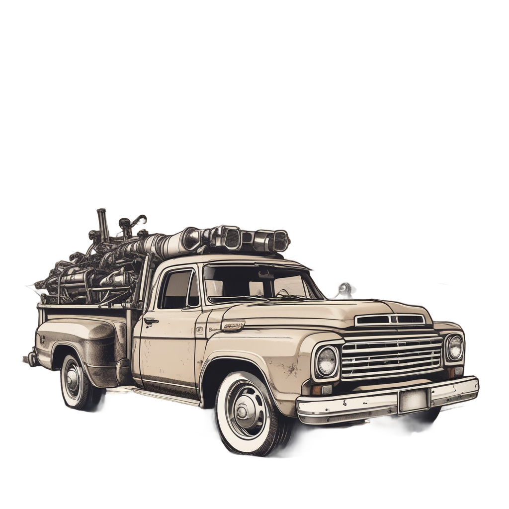 Broken Down Pickup Truck — open road stickers