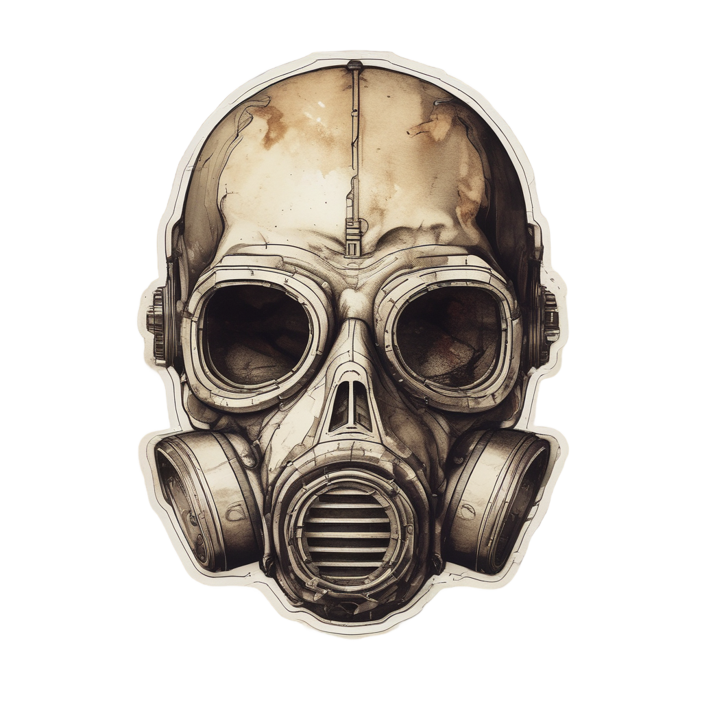 Broken Filter Skull — gas mask stickers