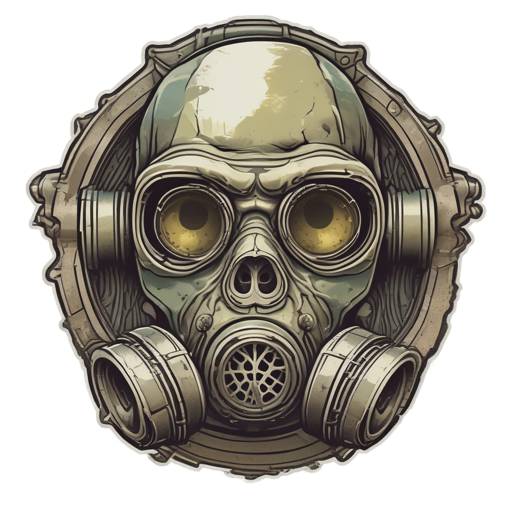 Broken Halo Mask Skull — gas mask stickers
