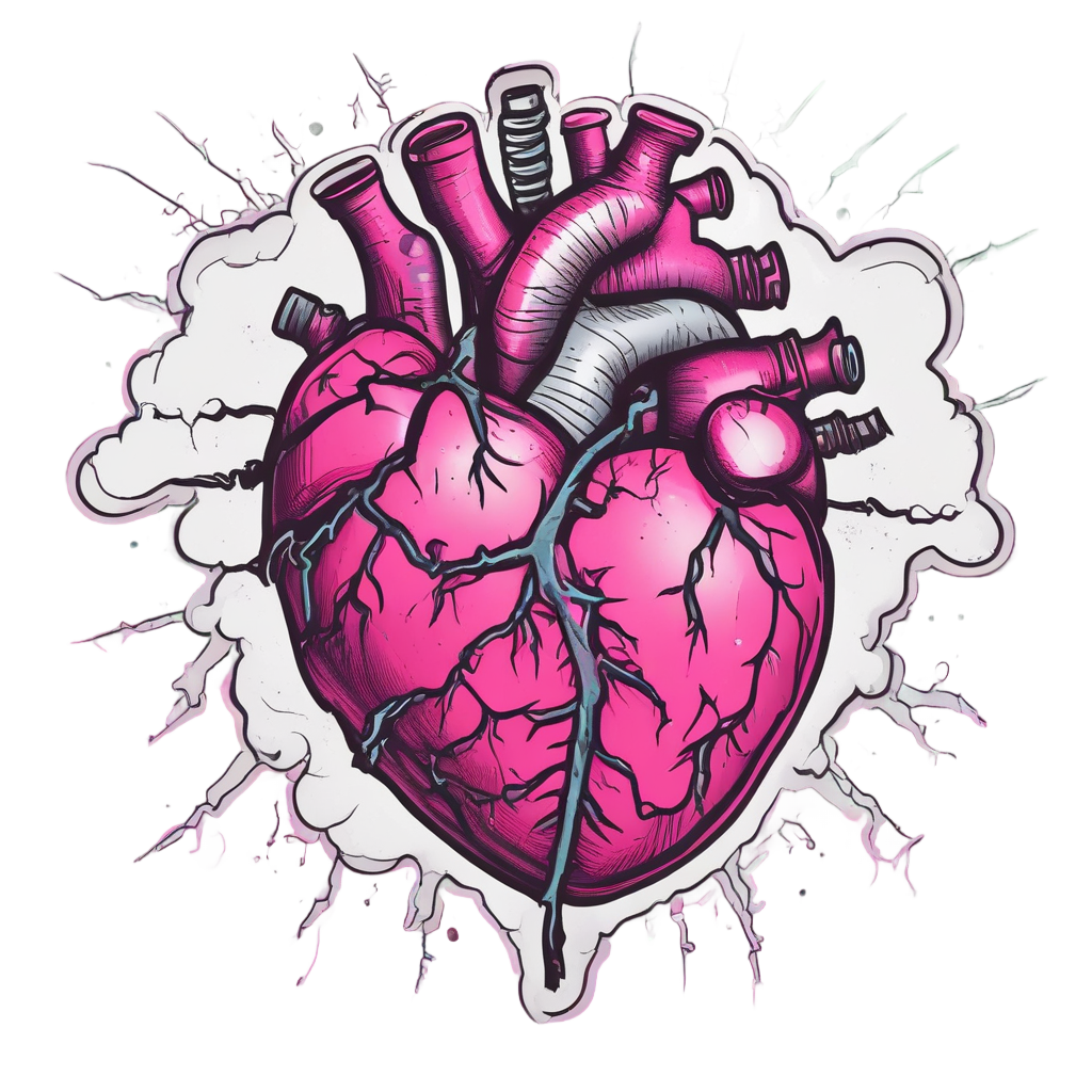 Broken Hazard Heart — danger symbol stickers