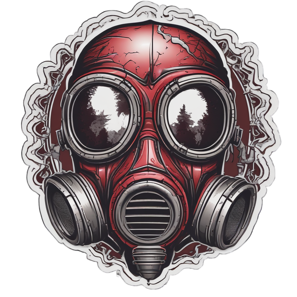Broken Heart Gas Mask — gas mask stickers