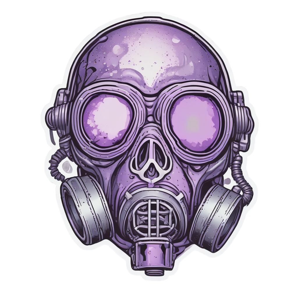 Broken Heart Skull — gas mask stickers