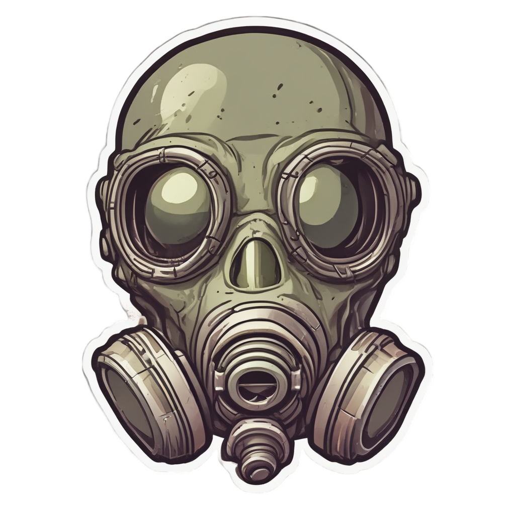 Broken Heart Skull — gas mask stickers