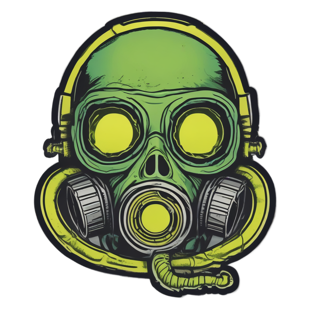 Broken Hose Gas Skull — gas mask stickers