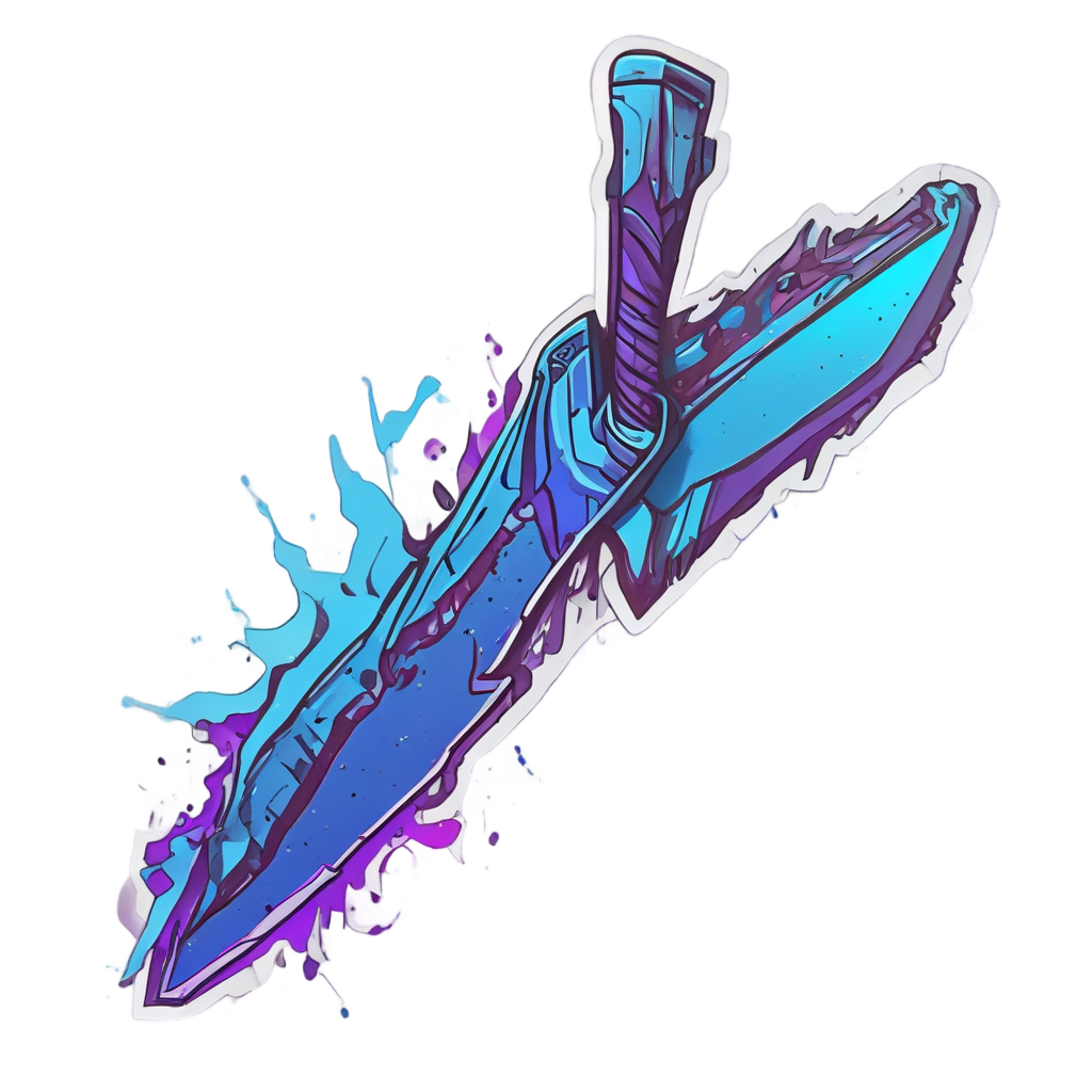 Broken Machete Neon — slasher vibe stickers