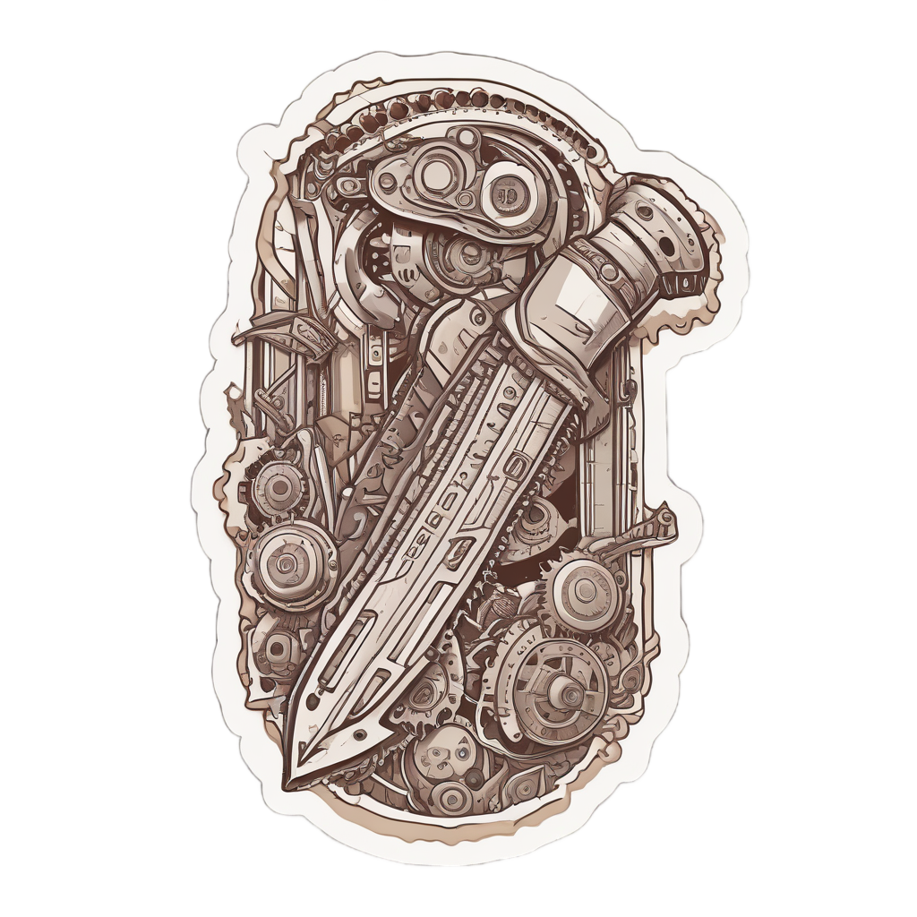 Broken Machete Rusted Edge — slasher vibe stickers