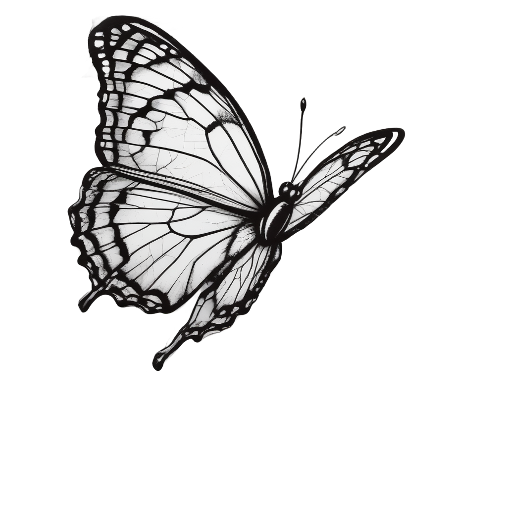 Broken Mirror Butterfly — fine-line flash stickers