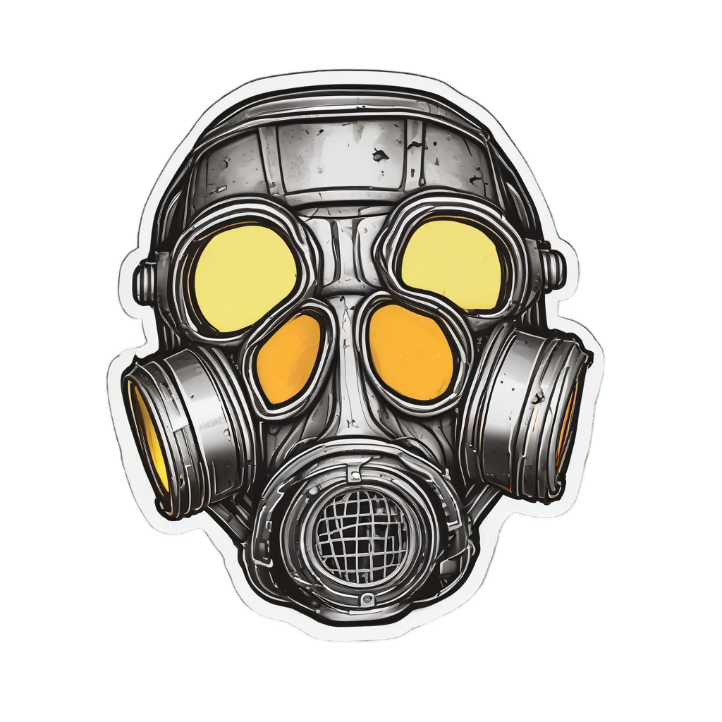 Broken Neon Wasteland Mask — gas mask stickers
