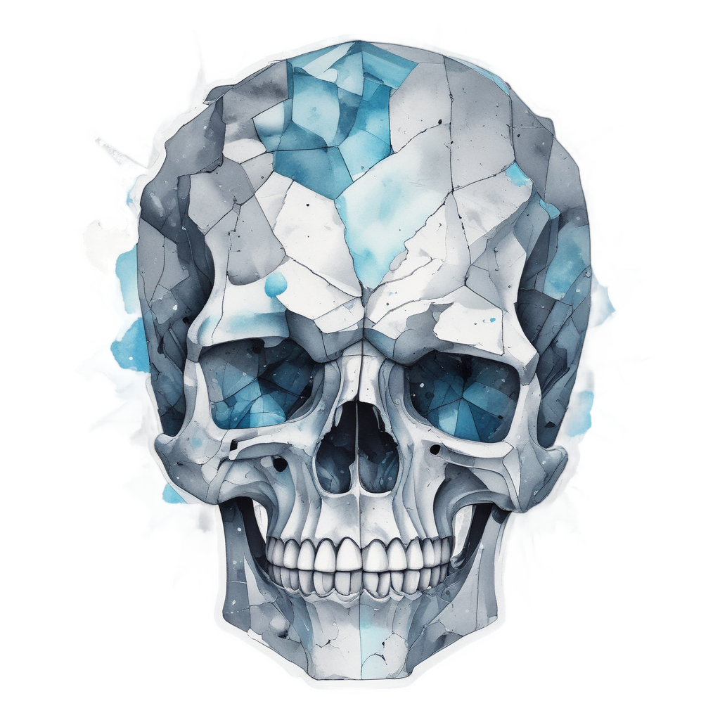 Broken Polygon Skull — geometric stickers