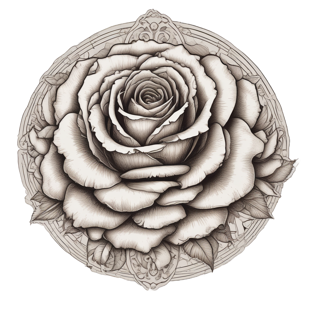 Broken Rose Clock — fine-line flash stickers
