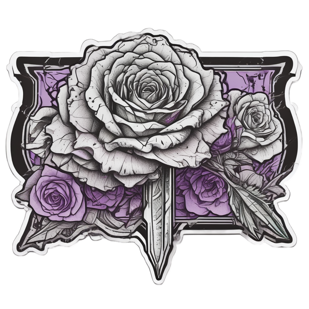 Broken Rose Promise — snake, dagger & rose stickers