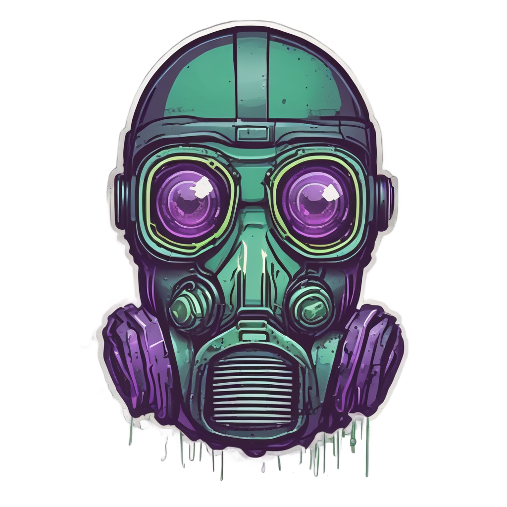 Broken Screen Gaze — gas mask stickers