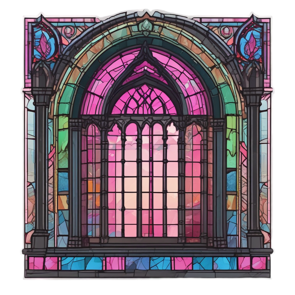 Broken Stained Glass Arch — victorian gothic stickers