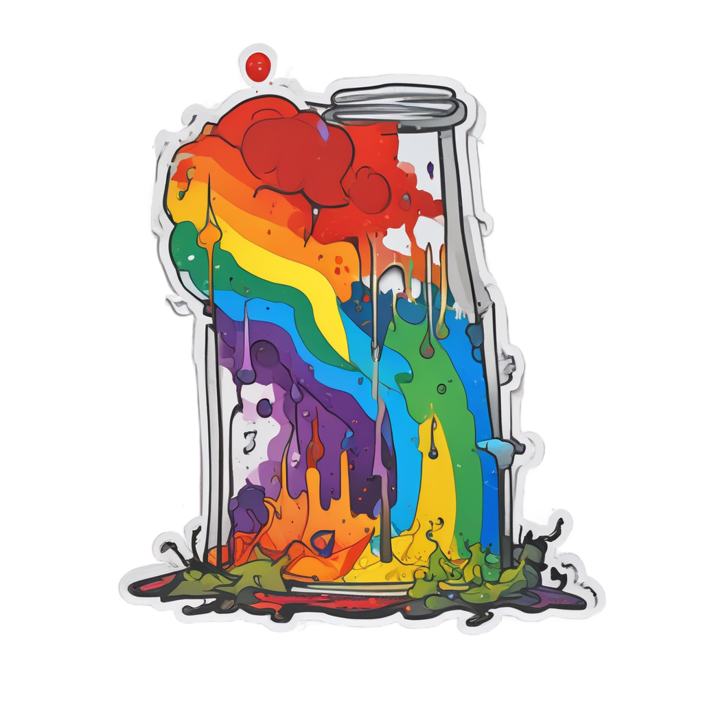 Broken Test Tube Rainbow — danger symbol stickers
