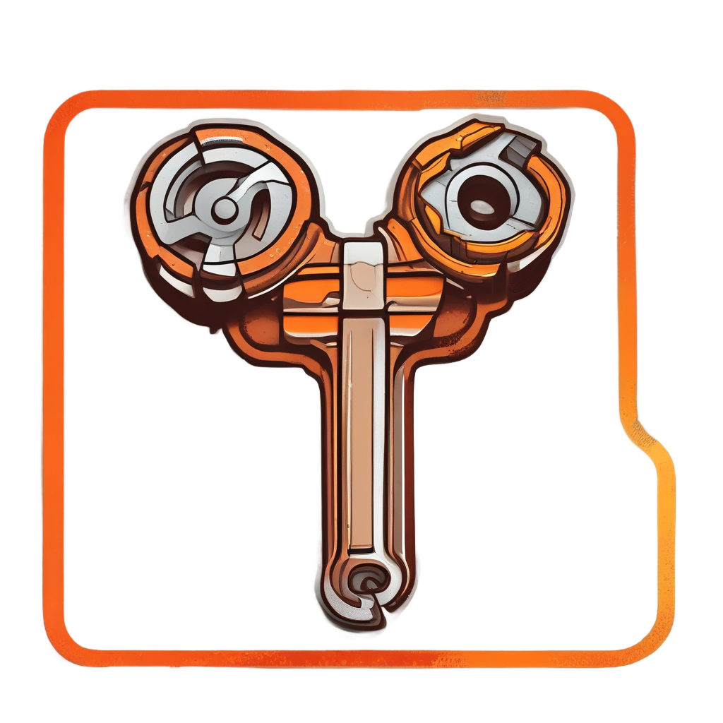 Broken Wrench Bent Piston — garage stickers