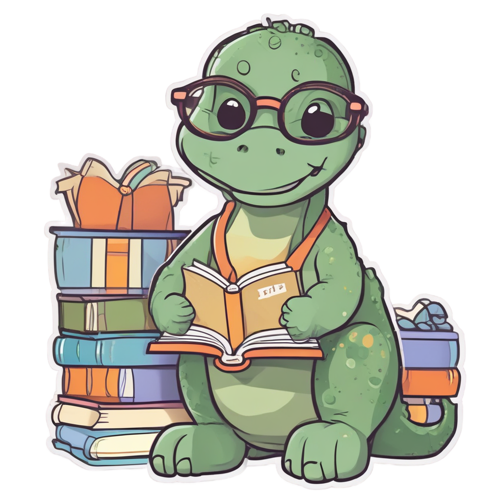 Brontosaurus Bookworm — animals & pets stickers