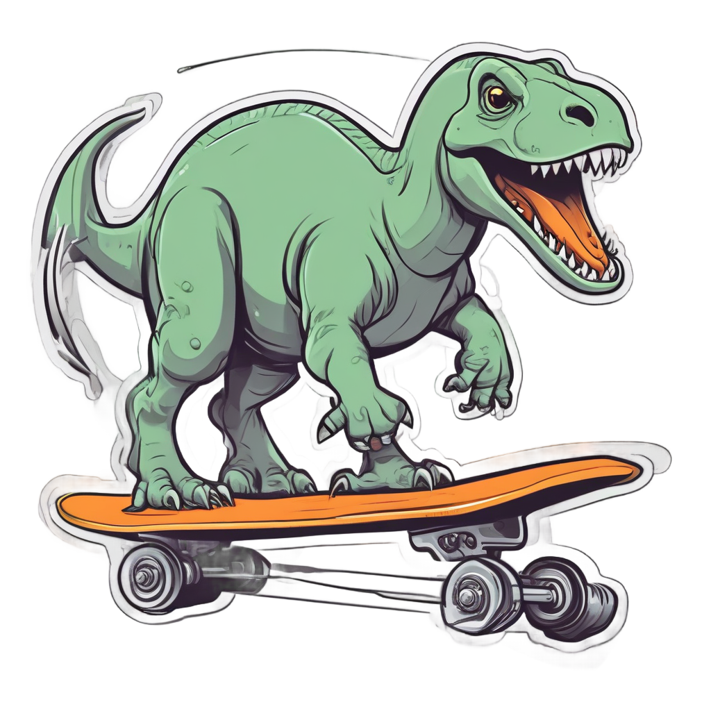 Brontosaurus Skateboarding — animals & pets stickers