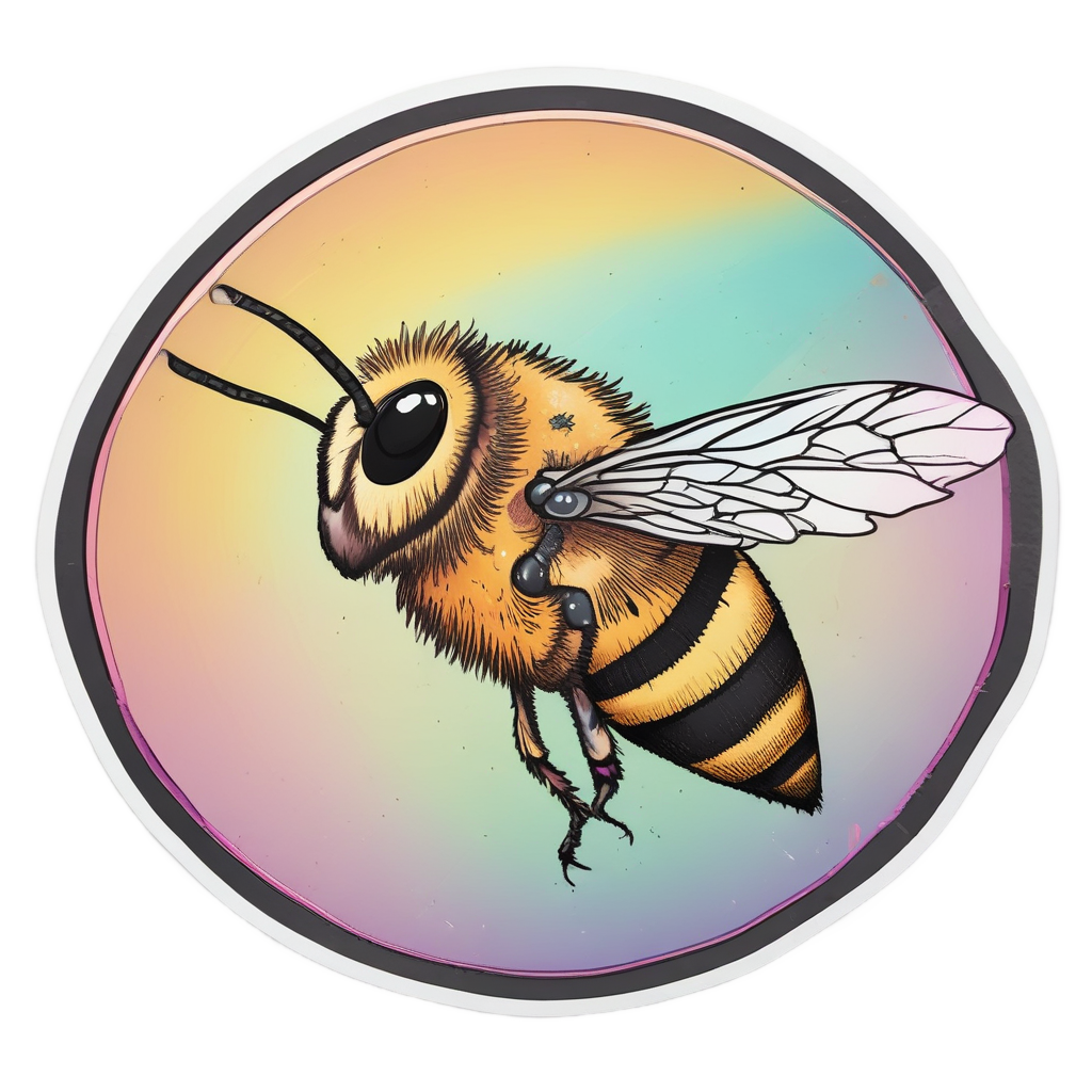 Bubble Blowing Bee — animals & pets stickers